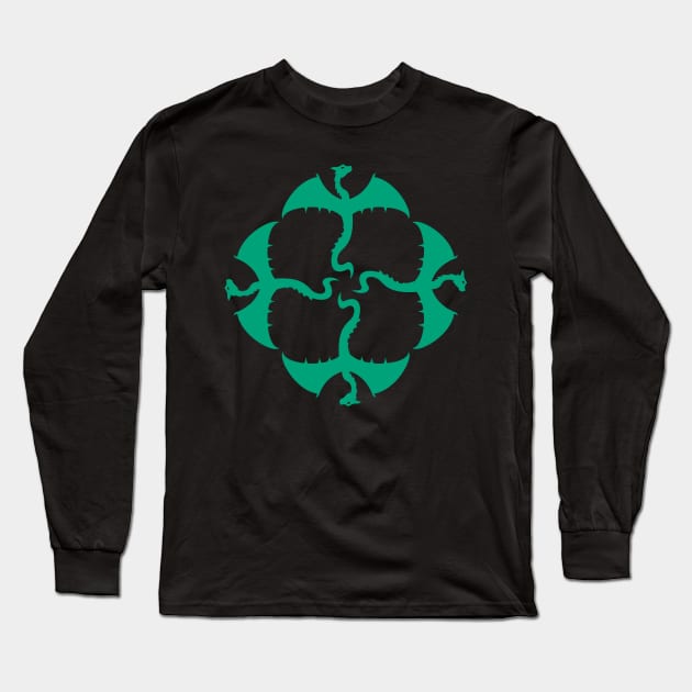 Emerald Green Vector Flying Irish / Gaelic / Celtic Dragons Design Long Sleeve T-Shirt by LuckDragonGifts